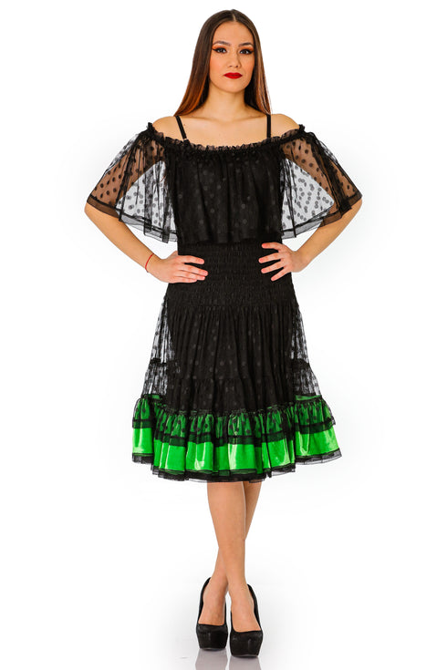 Rochie tull cu catifea T-25b